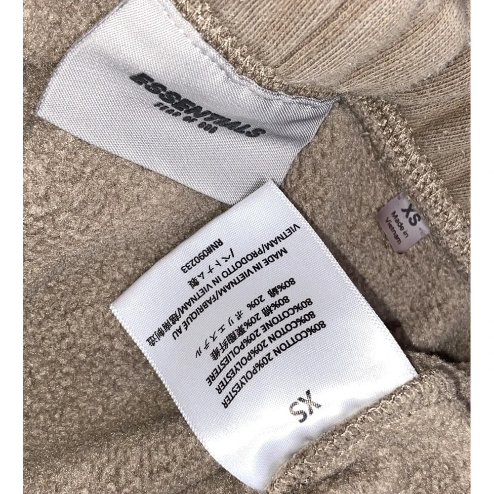 Fear of God Essentials Sweatpants XS Brown Fleece Logo Joggers Drawstring